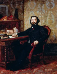 Lakimies Aristide Minellin muotokuva, Odoardo Borrani (1833-1905), öljytaulu, 40,5x32,5 cm