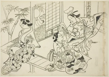 Narihira: The Mirror Scene (Narihira kagami no dan), sarjasta "Famous Scenes from Japanese Puppet Plays (Yamato irotake)"