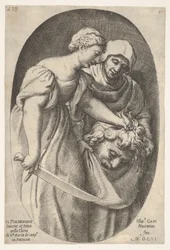Judith Holofernesin pää vasemmassa kädessään ja miekka oikeassa kädessään, saattaja..., 1606.