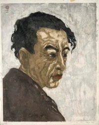 Muotokuva runoilija Hagiwara Sakutarosta (1886–1942), teoksen "Jääsaari" kirjoittajasta