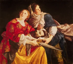 Judith Holofernesin pään kanssa