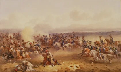 10. husaarien laivue voitti venäläiset Tchernayalla, 16. elokuuta 1855, noin 1890
