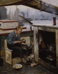 Poika Førstereisista (öljy kankaalle)