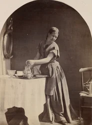 Englantilaista muotia aamiaisella, n. 1860.