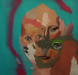 An Unsuccesful Attempt to Paint a Portrait, 2020-23 (akryyli, öljy ja spraymaali kankaalle).