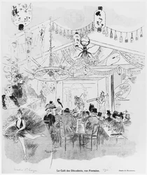 Cafe des Decadents, 16bis rue Fontaine, Pariisi, 1890.