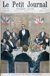 Ranskalaisen nationalistin ja Paul Déroulèden juhla-ateria, Saint-Sébastien, Belgia, 1900