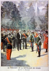 Ranskan presidentti Felix Faure vastaanotti Pietarissa Pietarissa, Venäjällä, 1897