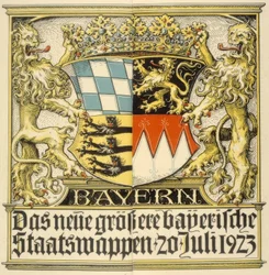 Uusi suurempi Baijerin kansallisvaakuna, 20. heinäkuuta 1923