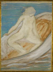 Frau im Boot (maalaus kankaalle)