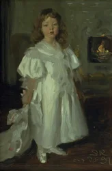 Pieni tyttö, Helga Melchior, pitkässä mekossa