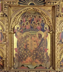 Neitsyt Marian kruunaus, polyptyykin yksityiskohta