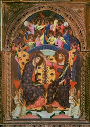 Neitsyen kruunaus. Maalaus (toimi vuosien 1320 ja 1362 välillä). Venetsia, Gallerie dell