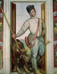 Omakuva metsästysasussa, 1562