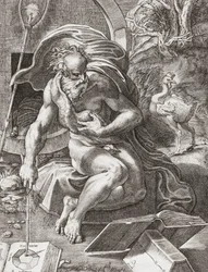 Diogenes, 3. vuosisadalla eKr. kreikkalainen filosofi (kaiverrus)