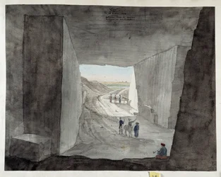 Egypti. Kattan-vuoren louhoksen sisäkuva