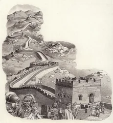 Kiinan muuri (guassi paperille)