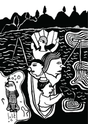 Kalanpyynti, 2014 (tussi ja sivellin)