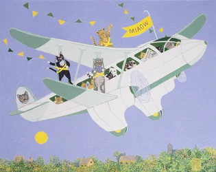 Cat Air Show (akryyli kankaalle)