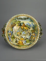 Manna-allas, luultavasti Urbino, n. 1600-20 (maiolica)