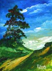 Vanha tammi, 2015 (akryyli kankaalle)