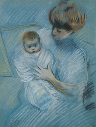 Äitiys (pastelli paperille)