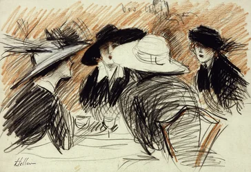 Teidän hattunne: naisia Ritzissä, New Yorkissa, 1913