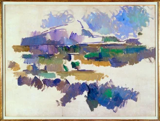 La Montagne Sainte-Victoire Lauvesista katsottuna (öljy kankaalle)
