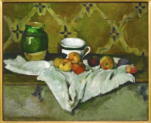 Nature Morte avec pot, tasse et pommes, Stillife potin, kupin ja omenoiden kanssa (maalaus)