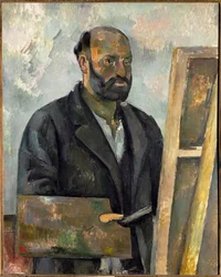 Paul Cezanne, omakuva paletin kanssa (öljyä kankaalle)