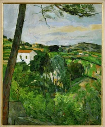 Paysage au toit rouge eli Le pin a l