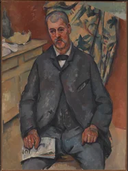 Istuvan miehen muotokuva Paul Cezannen (1839-1906) maalaus 1898 Oslo. Nasjonalgalleriet - Istuvan miehen muotokuva. Paul Cezannen (1839-1906) maalaus