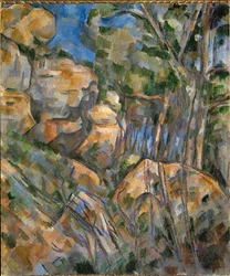 Rochers pres des grottes au-dessus de Chateau-Noir (öljy kankaalle)