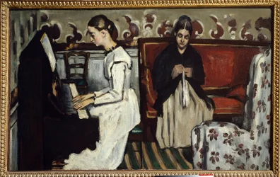 Paul Cezannen Nuori tyttö pianon ääressä maalaus (1839-1906)