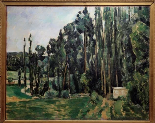 Les poplars Paul Cezannen (1839-1906) maalaus 1879 su. 0,65x0,81 m Pariisi, musee d