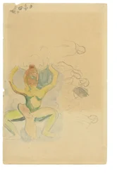 Danse maori (vesiväri  lyijykynä paperille)