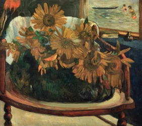 Fleurs de tournesols dans un fauteuil I