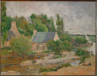 Les lavandieres a Pont-Aven Pesulanaiset Pont-Avenissa (maalaus kankaalle)