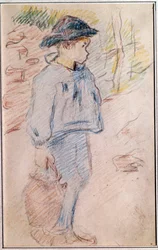 Pieni bretonipoika ämpärillä Paul Gauguinin luonnos