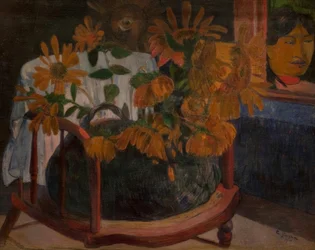 Auringonkukkia nojatuolissa