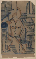 Istuva alaston