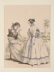 NOVEMBRE 1838. Vestit de mocador de pèl de cabra amb ratlles de perles; finlandès