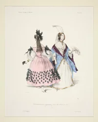 ALKUPERÄINEN TRAVESTISSEMENS (sic) vuoden 1834 palloille. 5 ja 6.