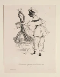 ALKUPERÄINEN TRAVESTISSEMENS (sic) vuoden 1834 palloille. 3 ja 4.