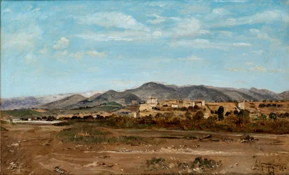 Laurisin kylä Vauclusessa Durance-joen rannalla, 1868