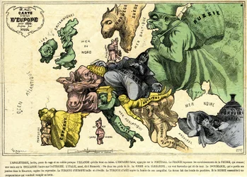 Euroopan pilakartta vuodelle 1870