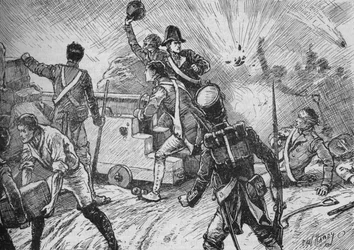 Varuskunta kohtasi pommituksen rohkeasti, 1902