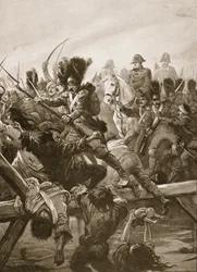 Kun kaartin jäännös nähtiin raivaamassa tietä keisarille, oli kiire, kuvitus teoksesta 1800-luvun taistelut, jonka on kirjoittanut Archibald Forbes, G.A. Henty ja majuri Arthur Griffith
