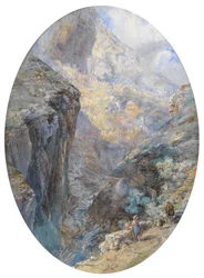 Lähellä Amalfia, La Vallée des Moulins, 1864 (wc korotettu vartalovärillä)