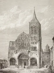 Magdelenan luostarikirkko, Vezelay, Ranska, jossa Pyhä Bernhard saarnasi toisella ristiretkellä vuonna 1146.